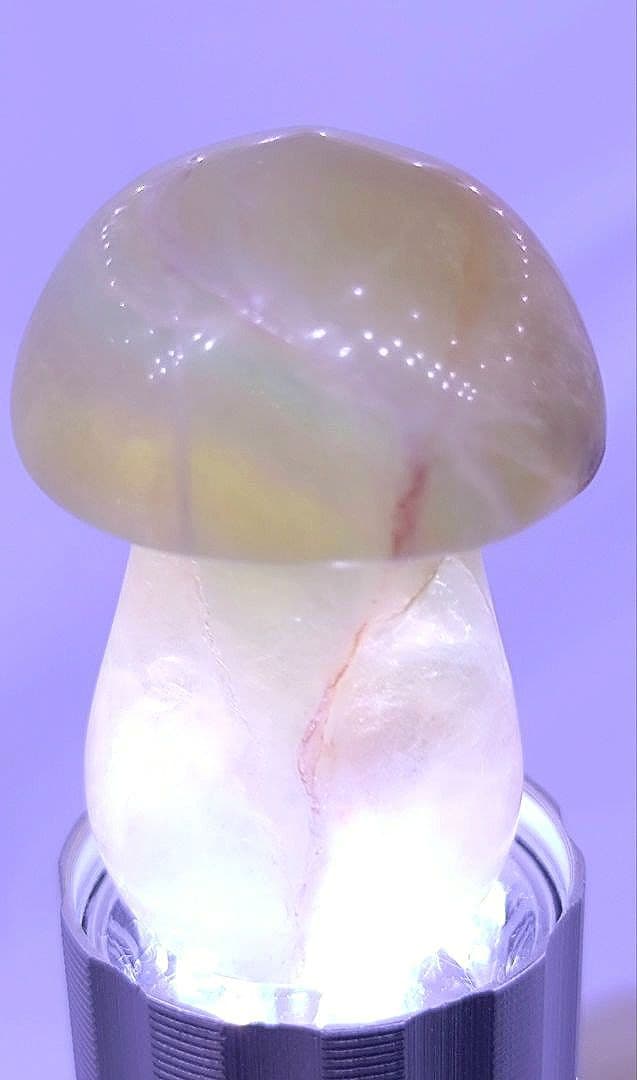 イエロー フローライト　きのこ　3点セット　キャンディ　幸運　長寿　再生