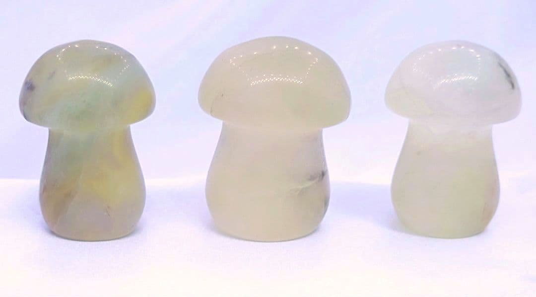 イエロー フローライト　きのこ　3点セット　キャンディ　幸運　長寿　再生