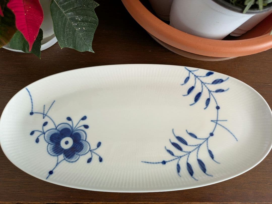 ロイヤルコペンハーゲン ブルーフルーテッドメガ ロングオーバルディッシュ