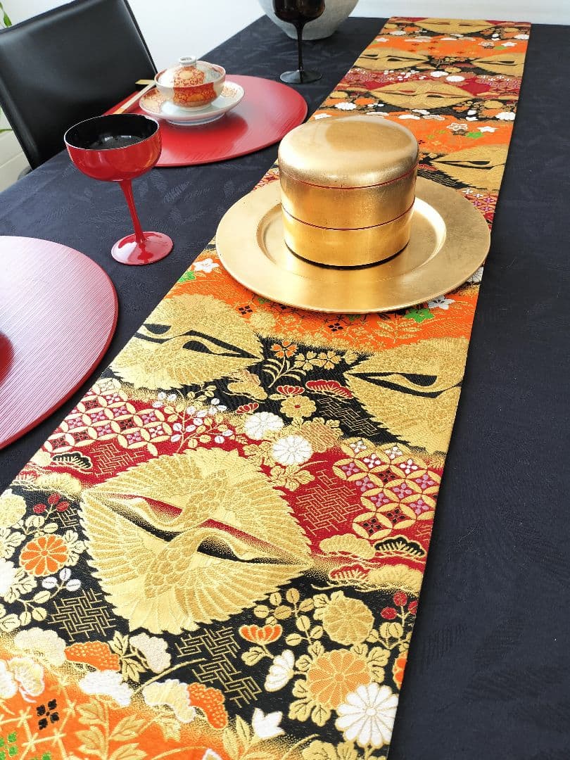 ルブの森★　A474★高級全通‼️お祝い‼️テーブルランナー2m23cm