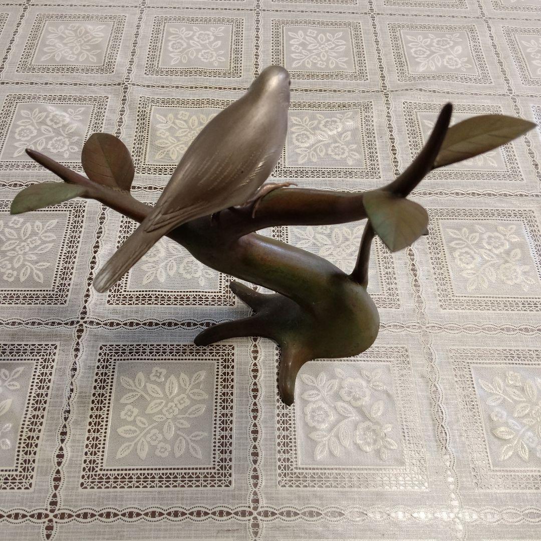 加納晴雲作　彫金　象嵌『鶯』