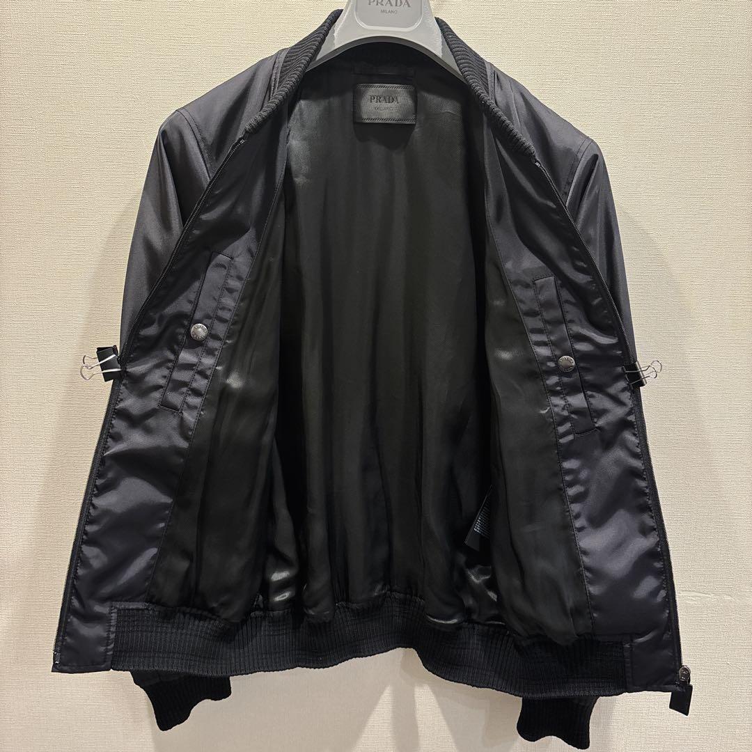 PRADA プラダ ナイロン ボンバージャケット ブラック　三角ロゴ