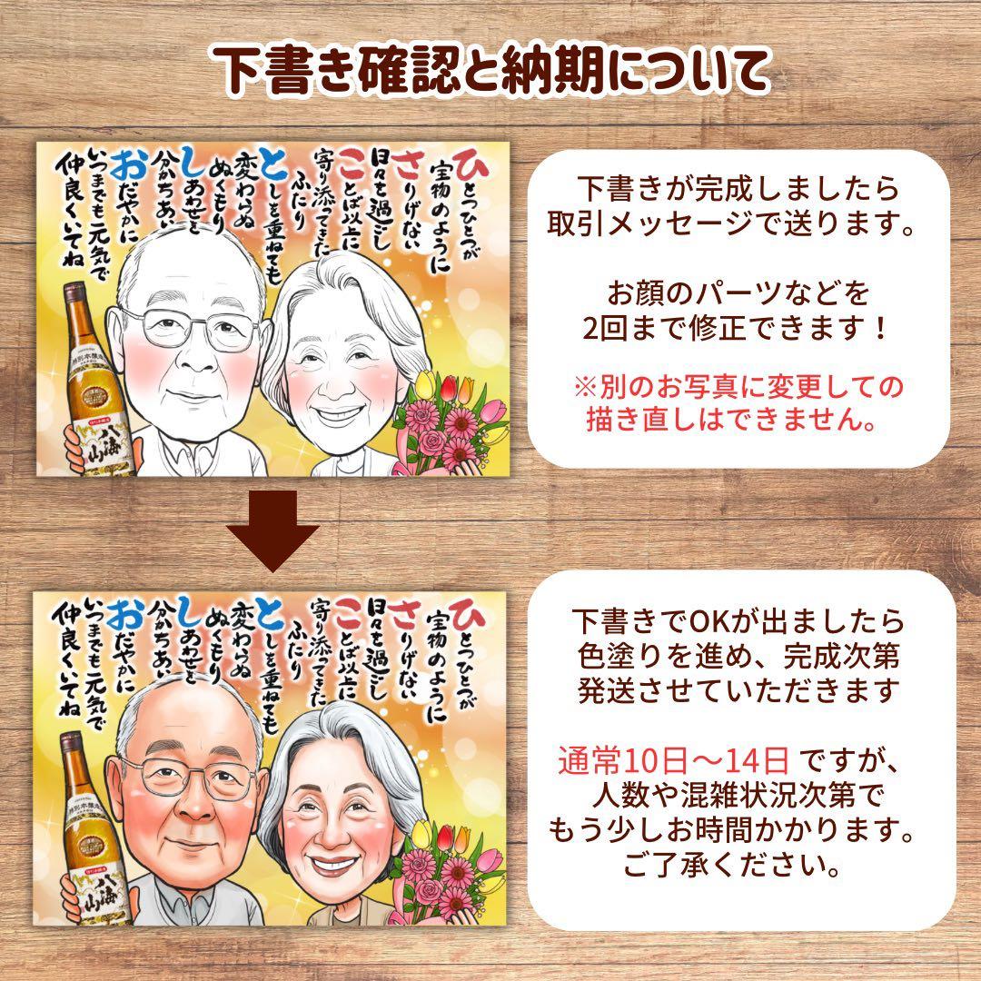 1名さま　A4サイズ【似顔絵オーダー】ナチュラルフレーム　2/5まで