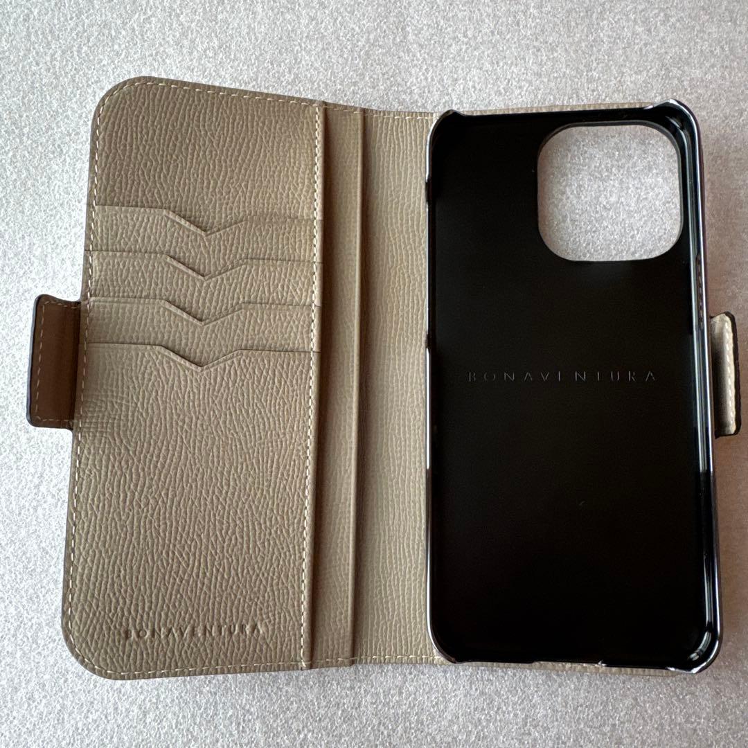 BONAVENTURA スタンドダイアリーケース　シュリンクレザー　グレージュ