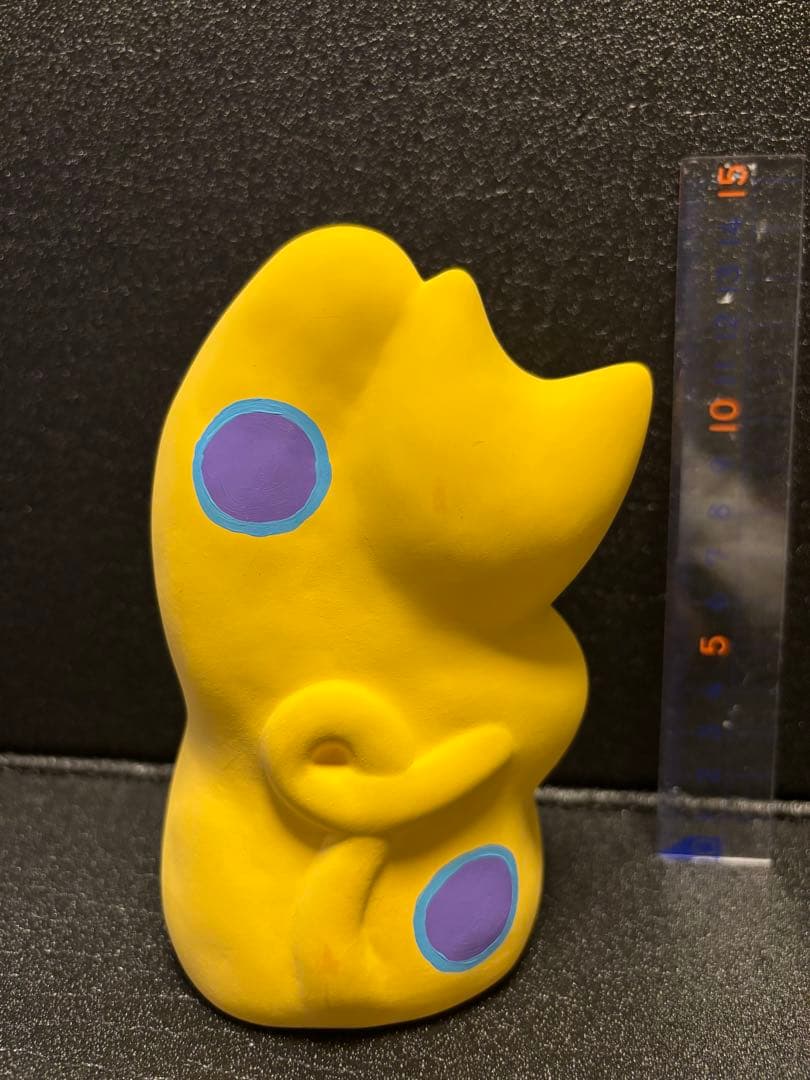 【新品】湯布院　工房輪葉葉　黄色招き猫(中)サイン付