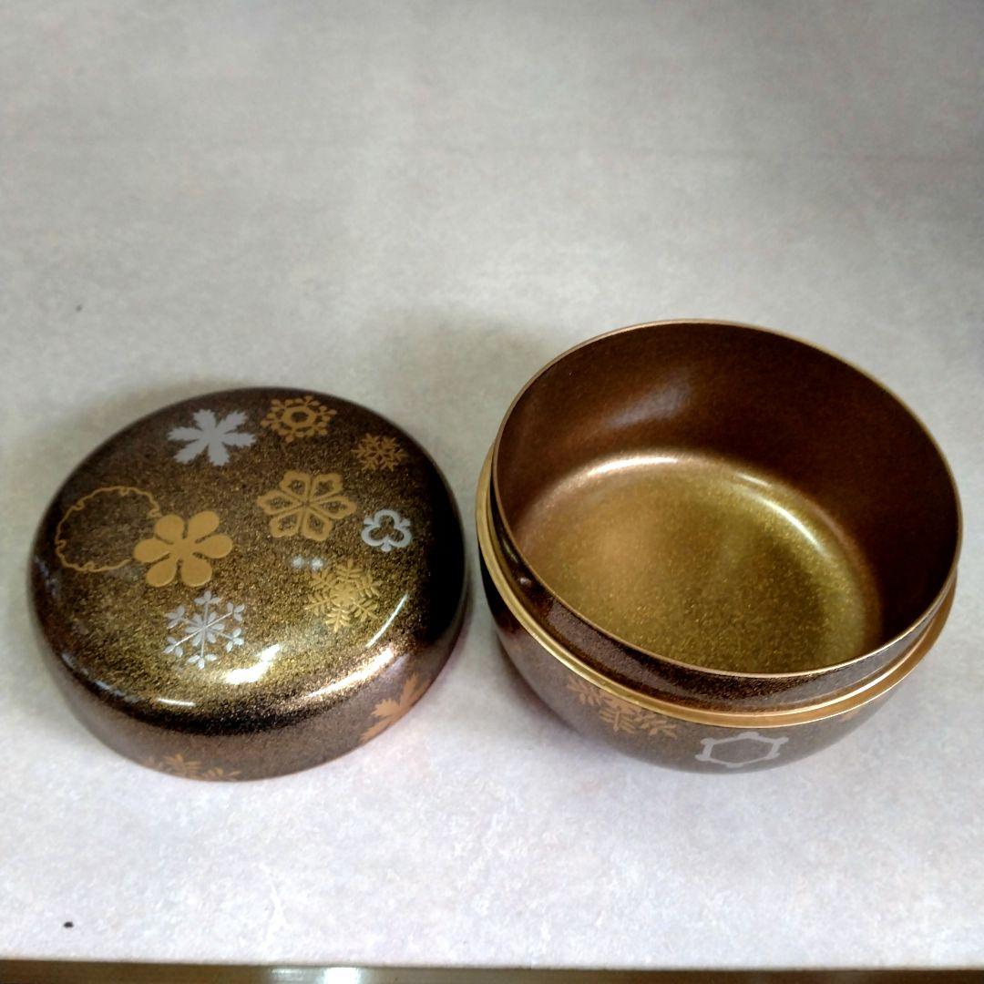 茶道具　期間限定特価　梨子地　雪華蒔絵平棗　　新品未使用品