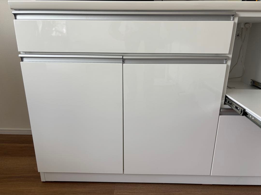 （美品)ニトリ キッチンカウンター W120 レジューム レンジボード ホワイト