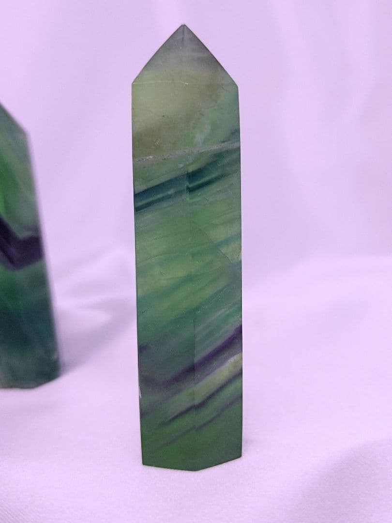 グリーン フローライト　ポイント　3本 セット　フェザー　蛍石　蛍光