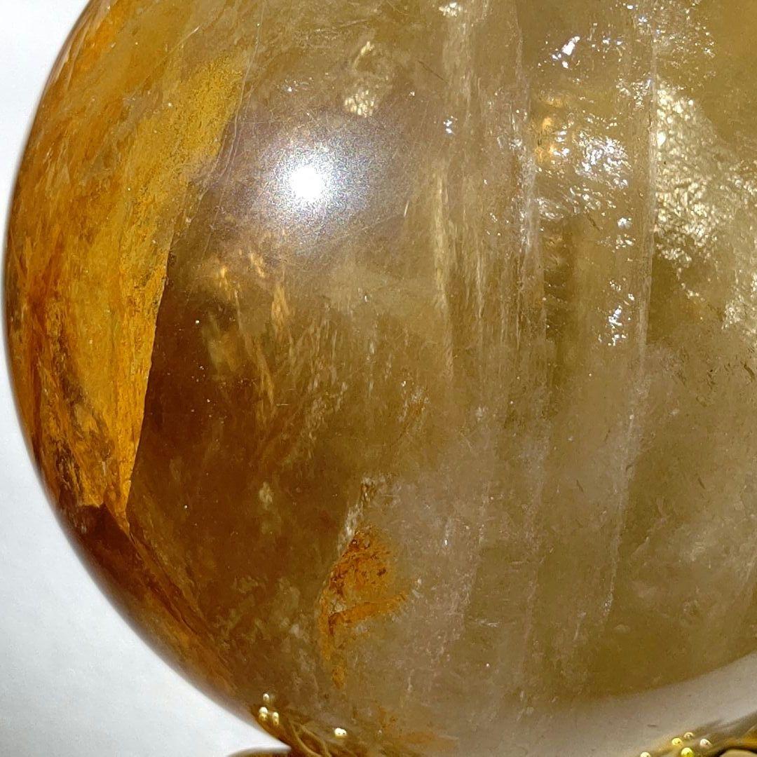 ゴールデンヒーラー　スフィア　天然石　丸玉　台座付き　7cm