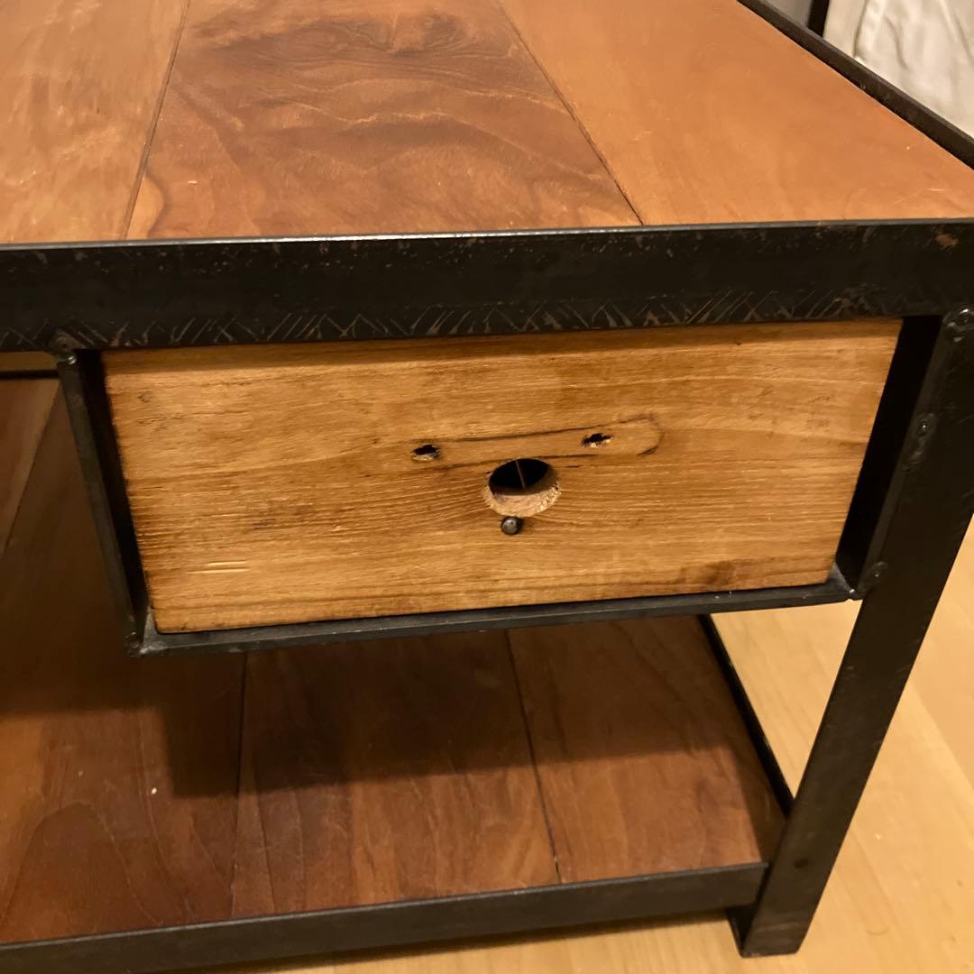 無相創 アイアンxウォルナット テレビ台/古道具クウネルシャビー棚ラック