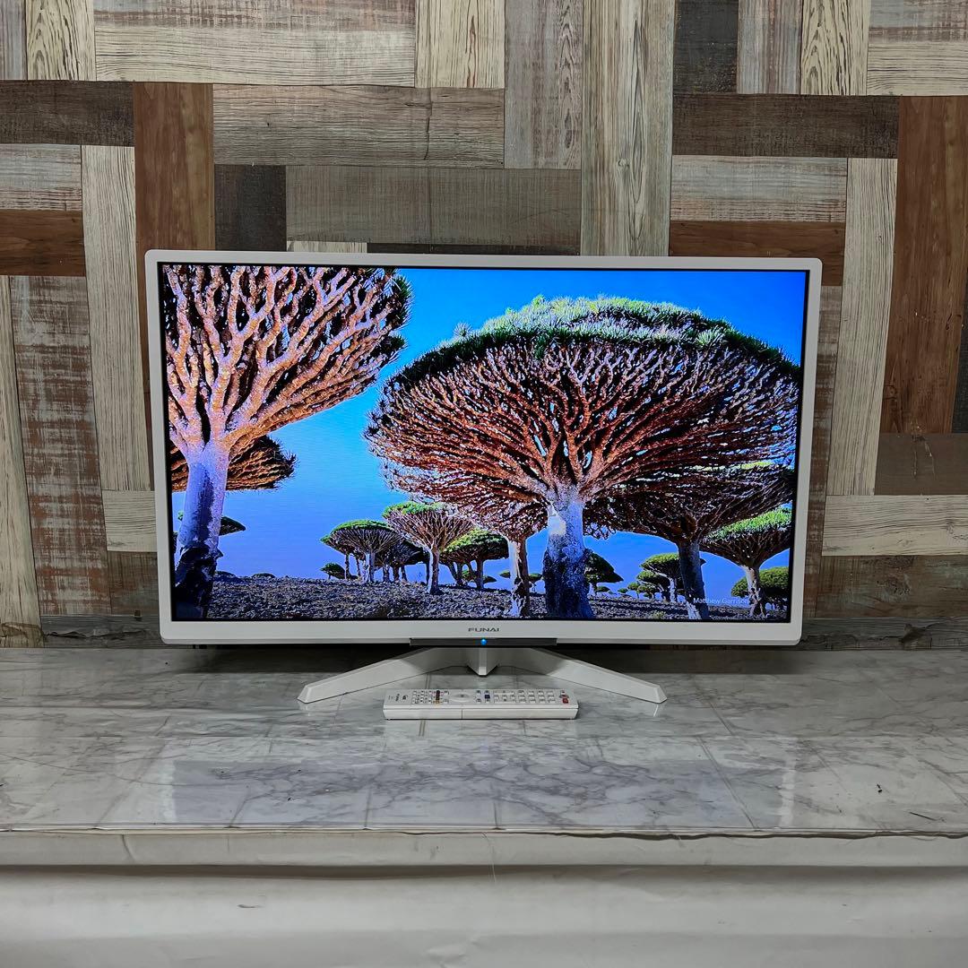 即日受渡❣️全国送料込3年前購入フナイ32型録画機能内蔵液晶テレビホワイトモデル