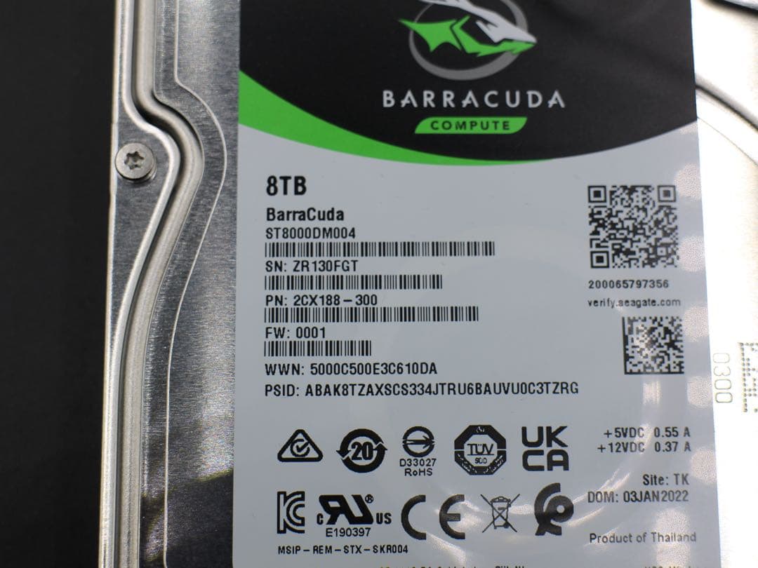 SEAGATE HDD 8TB ST8000DM004 ハードディスク 01