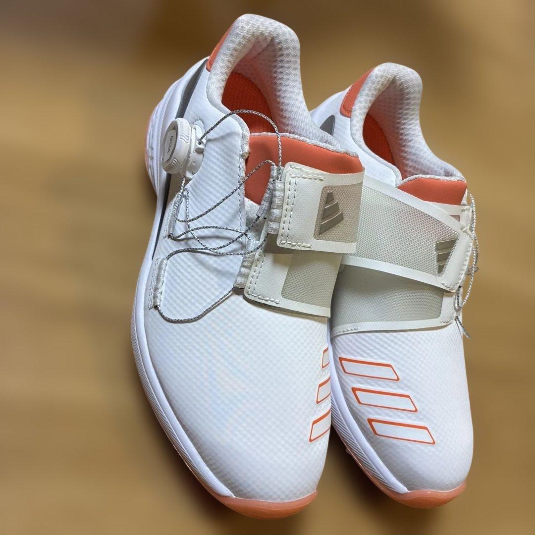 新品未使用！adidas ゴルフシューズ 女性用 ホワイト/オレンジ