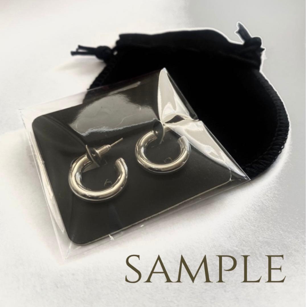 1001 シルバー　925 SILVER フープピアス　刻印　両耳　布袋付