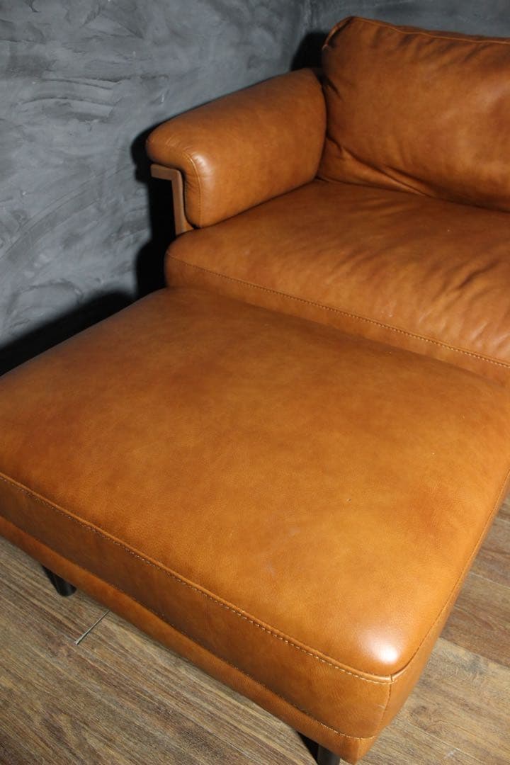 首都圏送無料〜ANV001 本革　3人がけ＋オットマン＋チェア　ソファセット