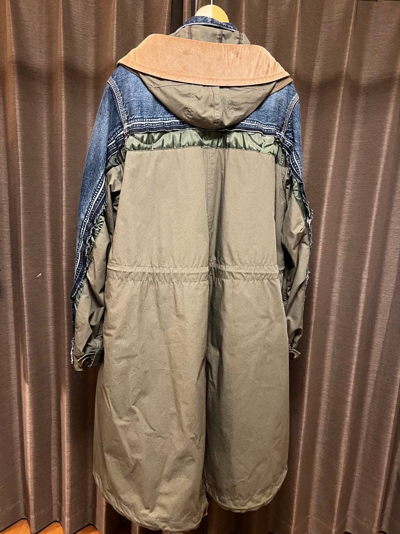 sacai デニム ドッキング モッズコート・サイズ3