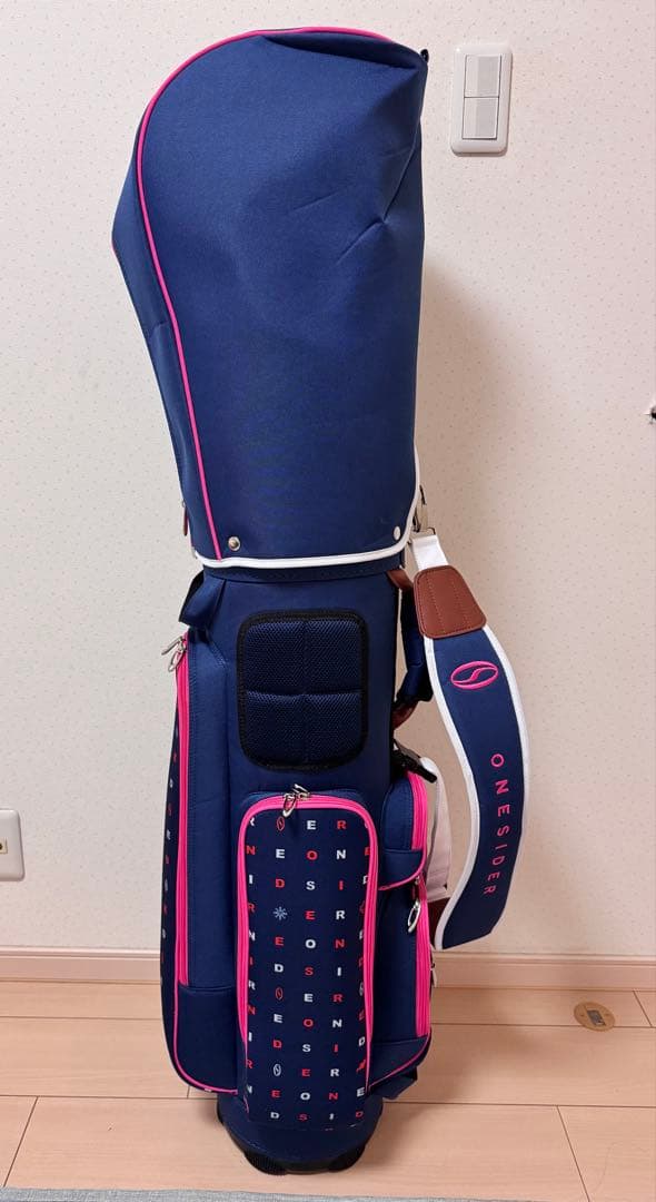 ミスターガラポンONE SIDE ゴルフバッグ ネイビー ピンク