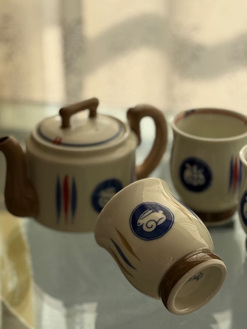 陶器製急須と湯呑みセット