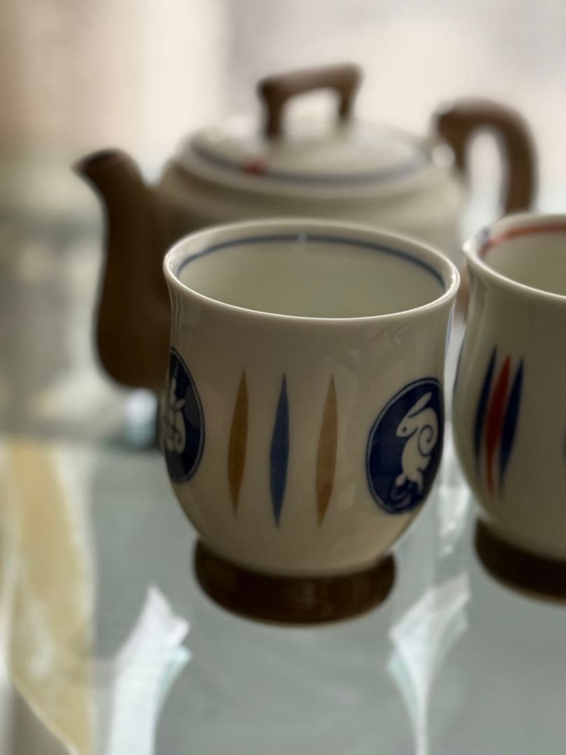 陶器製急須と湯呑みセット