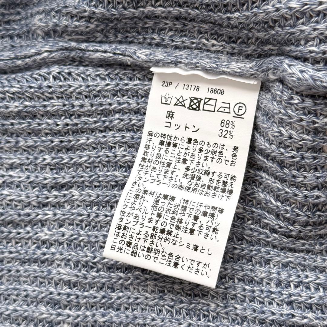 新品タグ付き✨グランサッソ✨Vネックリネンセーター（M）ブルー　イタリア製