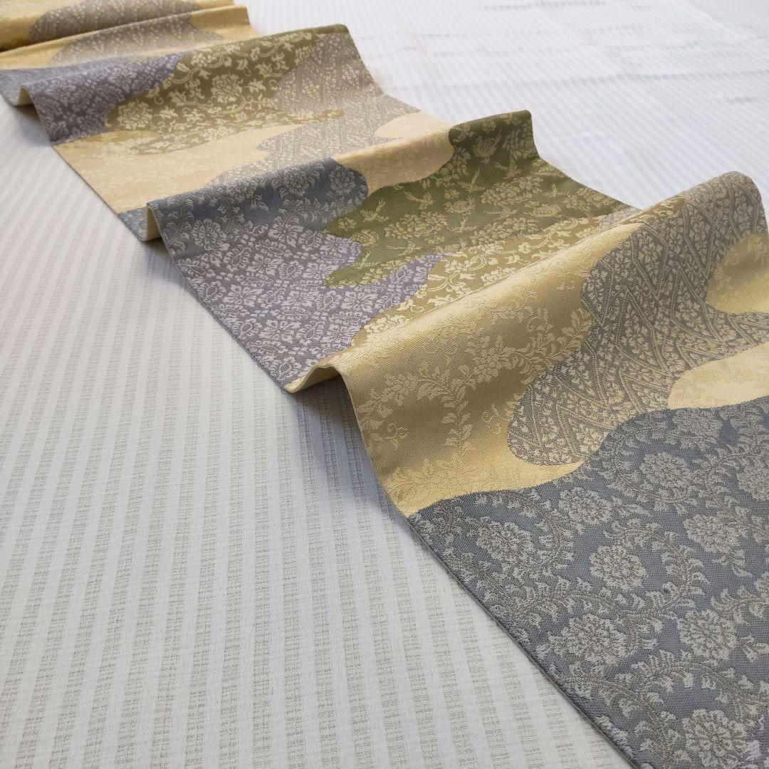 【袋帯】上品ゴールドベージュ＊道長取り/パステル/お茶席/Obi/Vintage