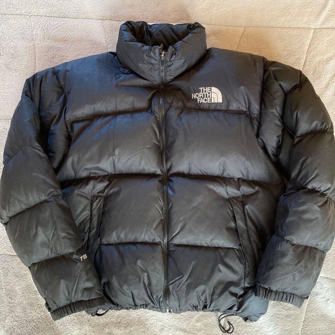 超希少　90s ノースフェイス センターロゴ　ヌプシ Lサイズ　ブラック