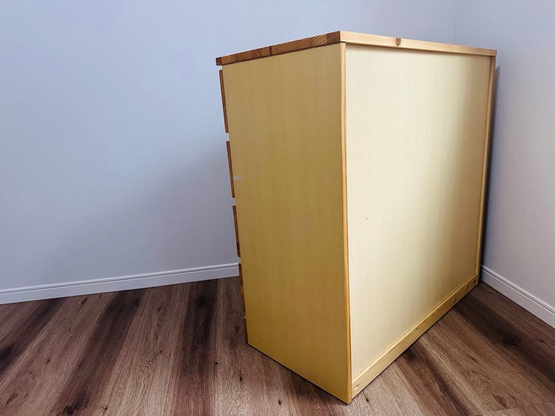 無印良品 パイン材 チェスト 4段ワイド 幅830 奥行400 高さ830