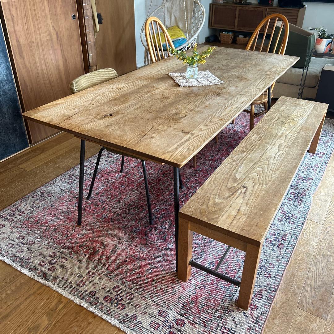 ヴィンテージトルコラグ　赤とクリーム色