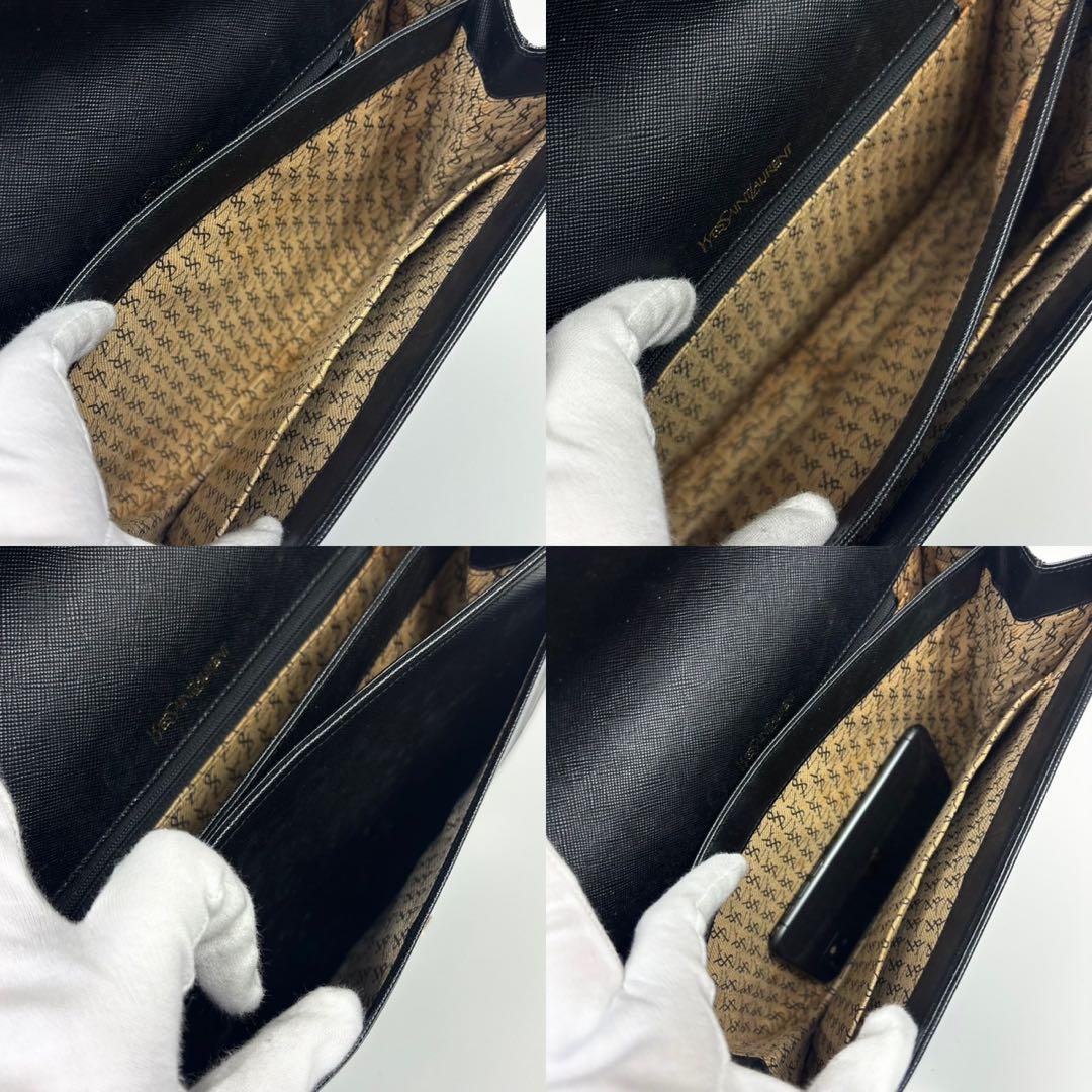 イヴサンローラン ワンショルダーバッグ YSL カサンドラ ロゴ レザー 黒