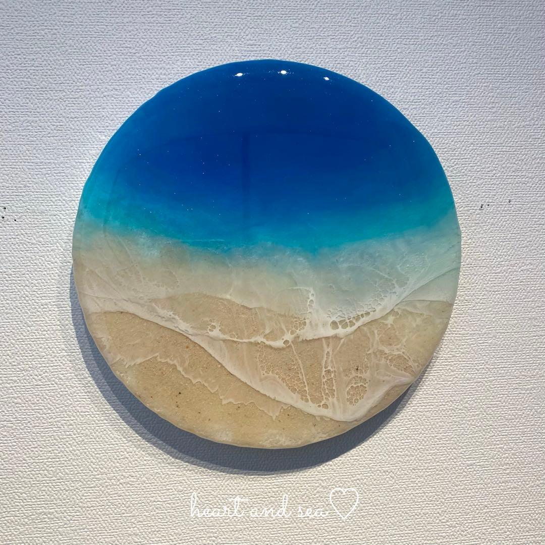 レジンアート　丸型　海アート　オーシャンアート