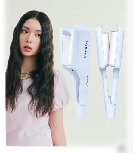 トリプルフローウェーブアイロン40mmクリーミーブルー コテ ヘアアイロン 韓国