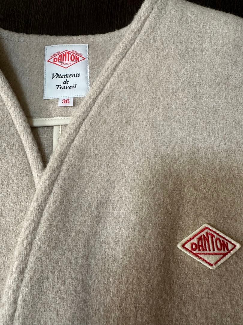 DANTON ダントン ウールモッサ ノーカラージャケット 36