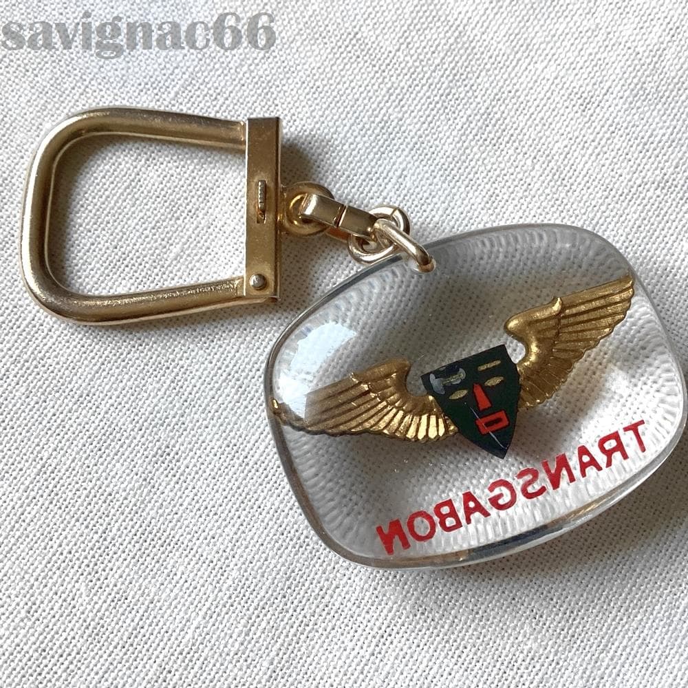 60s フレンチキーホルダー ブルボン TRANSGABON 航空 ガボン共和国