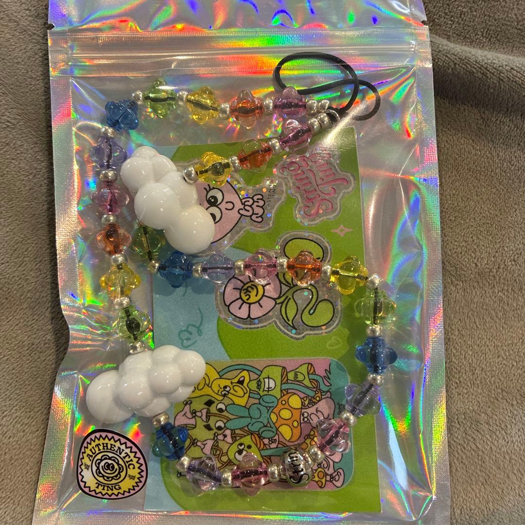正規品stringtingカラフルビーズの雲ストラップとステッカー
