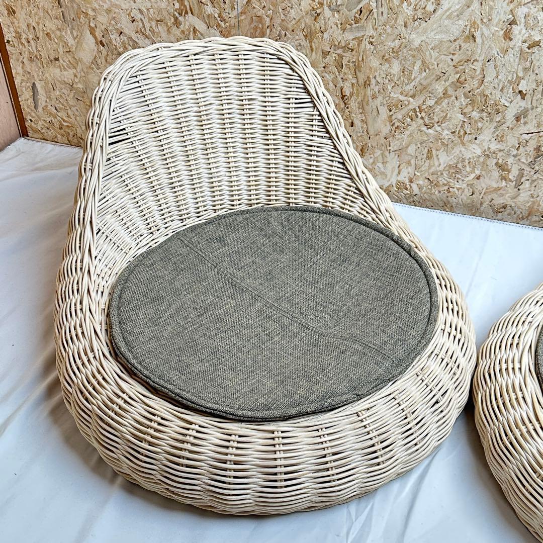 桜屋工業 ラタン座椅子 二脚セット 和室 和モダン ホームデイ