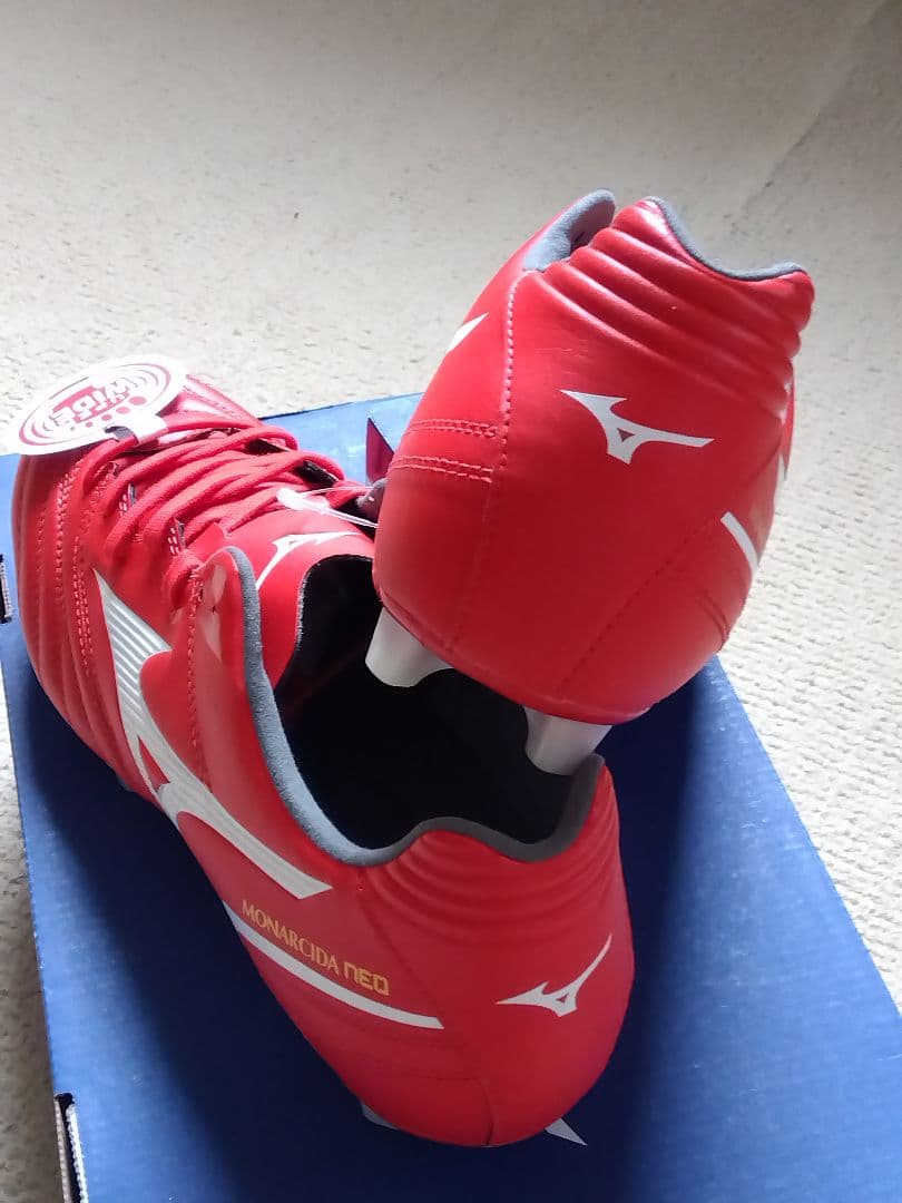 スパイク／サッカー・ラグビー用／ミズノ／24.5／赤／P1GA210401／新品