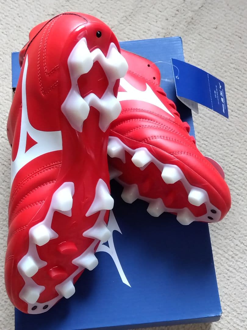 スパイク／サッカー・ラグビー用／ミズノ／24.5／赤／P1GA210401／新品