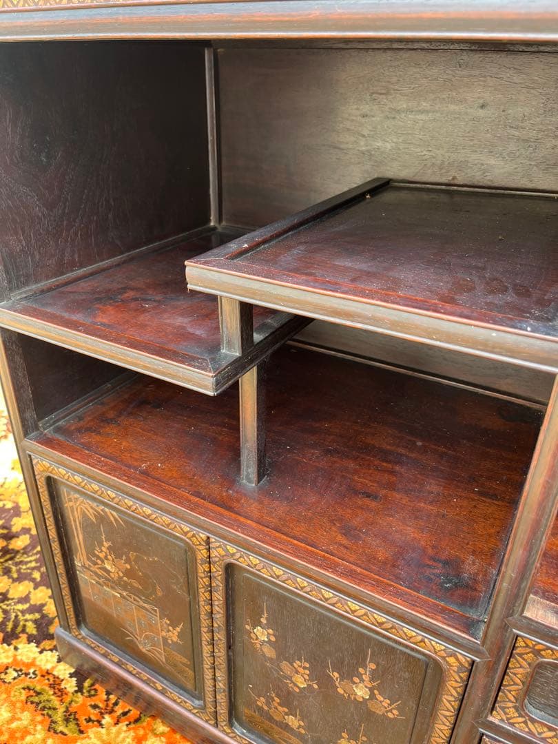 螺鈿 茶棚 茶箪笥 飾り棚 中国 インテリア 年代物 当時物 アンティーク