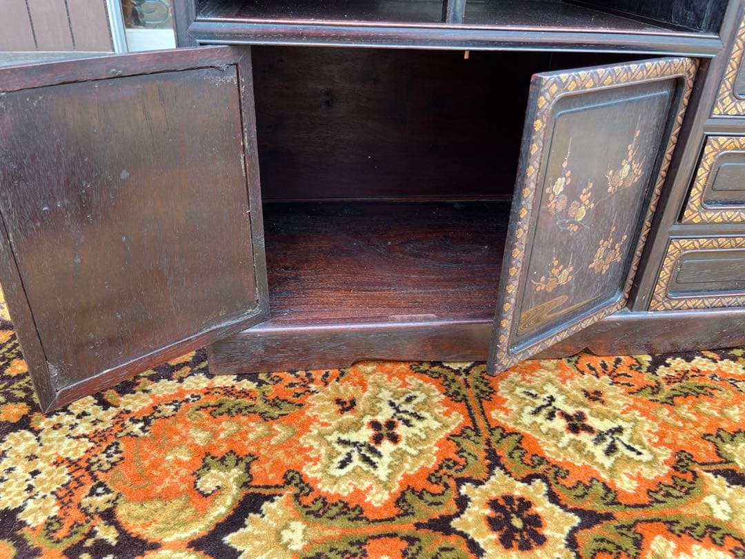 螺鈿 茶棚 茶箪笥 飾り棚 中国 インテリア 年代物 当時物 アンティーク