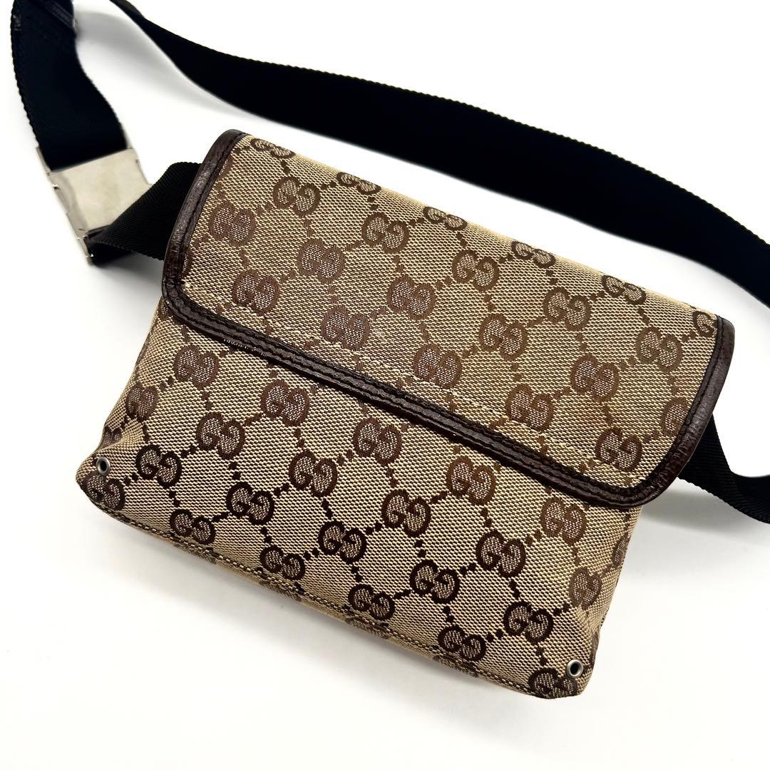 【希少】GUCCI グッチ ウエスト ボディバッグ ジャッキー GGキャンバス