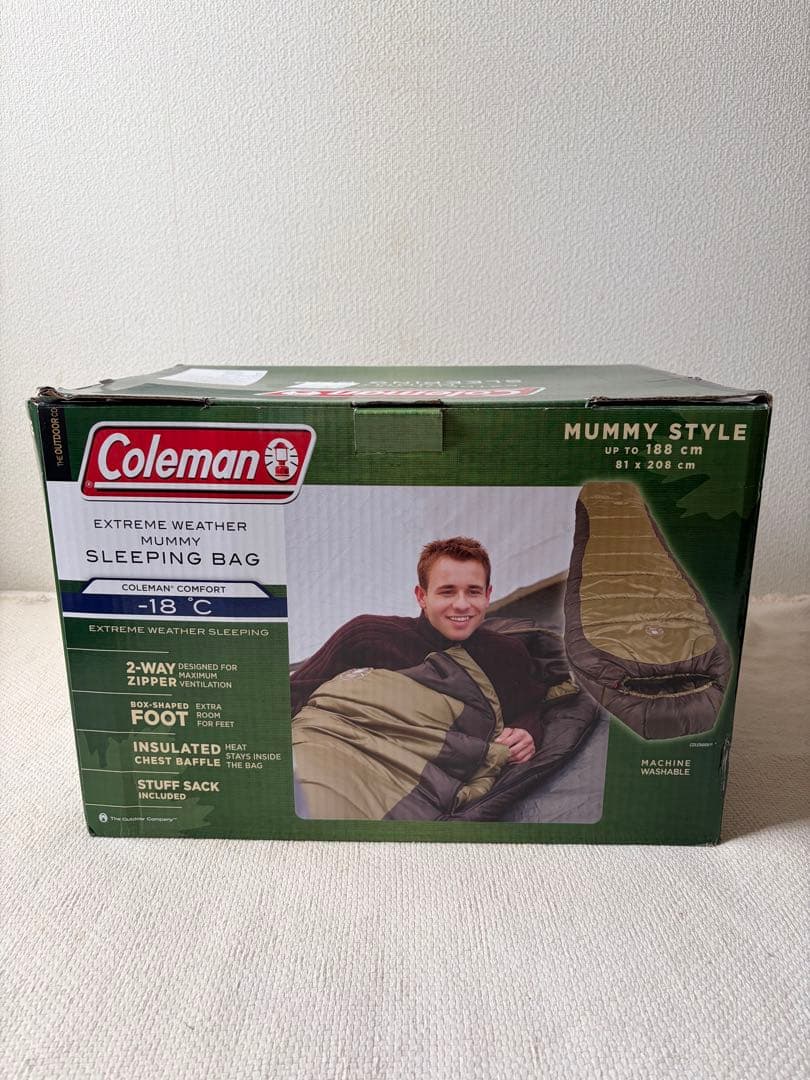 新品未使用！Coleman マミースタイル寝袋 -18°C対応