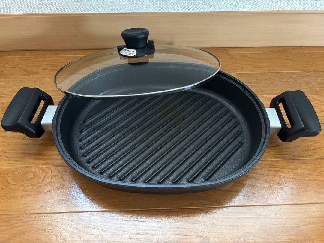 IH対応　しばのキッチン　オーバルグリル蓋付き