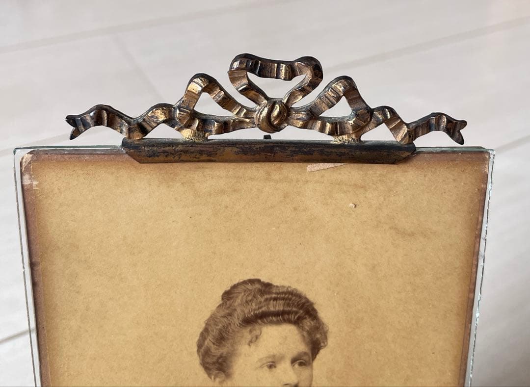 フランスアンティーク フォトフレーム　ガーランド装飾　フォトカード