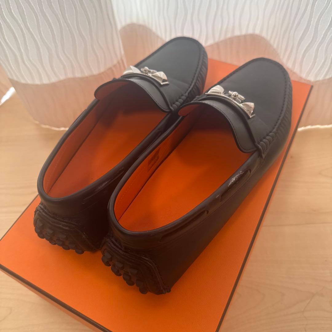 エルメス　革靴　モカシン メンズ　43