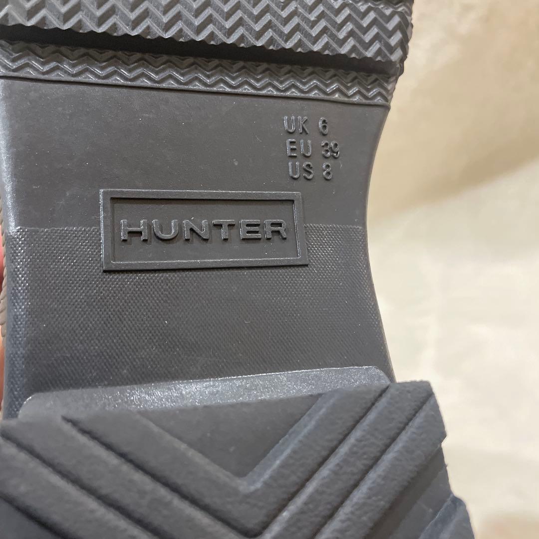 美品HUNTER ハンターレインブーツ　長靴　ブラック24.5センチUS8