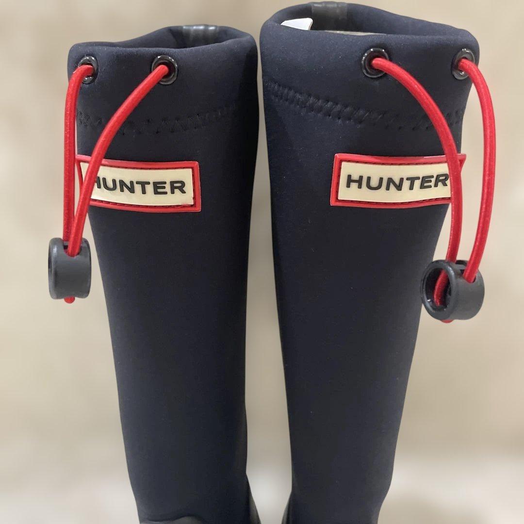 美品HUNTER ハンターレインブーツ　長靴　ブラック24.5センチUS8