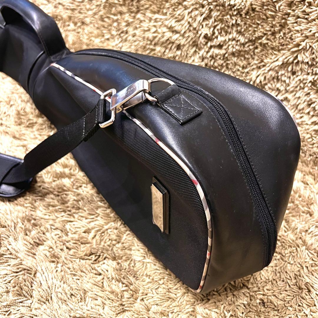 希少　BULBERRY 三陽商会品　ゴルフバッグ　クラブバッグ　ブラック　レザー