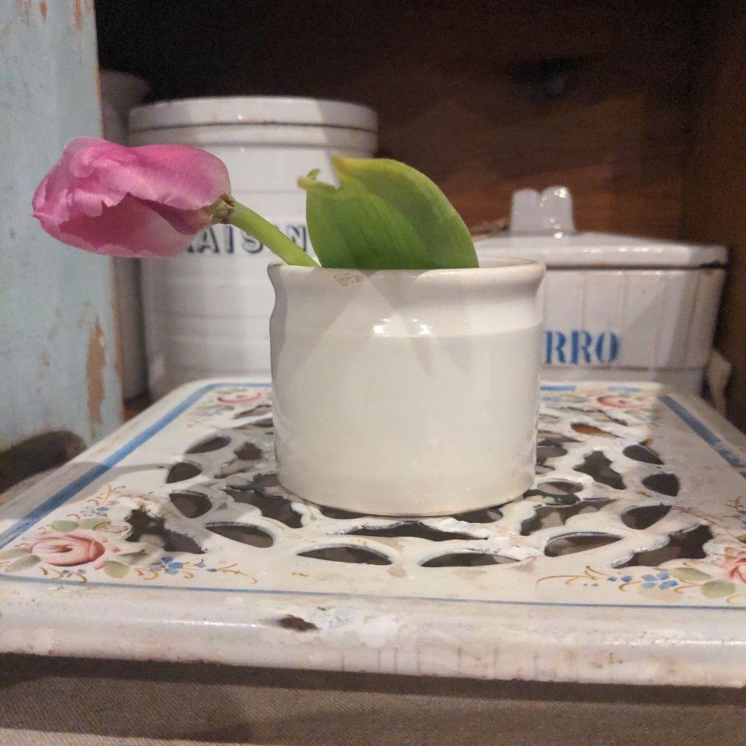 クレイユモントロー可愛いコンフィチュールポット TABLESPOONSミルク色