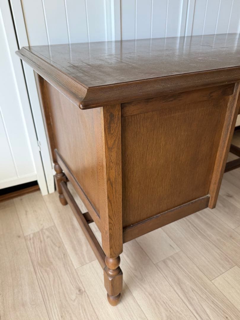 日本製 アンティーク デスク 机 ヴィンテージ 什器 書斎机 事務机 モリヤ家具