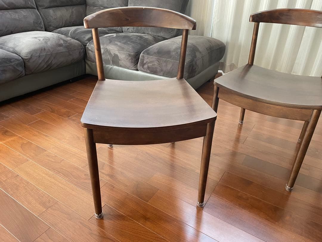 ダークブラウン 木製ダイニングチェア☆4☆送料込